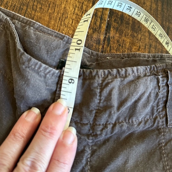 J. Crew | Linen & Silk Blend Vintage Cargo Pants, Chocolate Brown, Size 6 - Picture 7 of 10